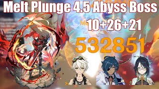 Diluc Melt Plunge 45 Abyss Speedrun Bot Half 57s [upl. by Pamelina]