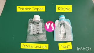 Review Tommee Tippee Express and Go VS Kiinde TwistBreastfeeding Exclusive Pumping Mum easy storage [upl. by Ailaro]