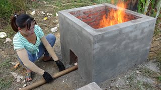 How to build a simple incinerator with cement and brick  Simple ideas for incinerator [upl. by Tannie164]