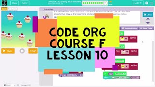 Codeorg Course F Lesson 10 Counting with Variables  Code Org Express Course Lesson 25 [upl. by Eanod]