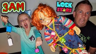 Do Not Open LOCK STARS TOYS at 3AM OMG So Creepy Chucky amp Clown in My House [upl. by Berni]