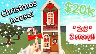 Building a 2x2 CHRISTMAS 20k Bloxburg House Build Tutorial [upl. by Nosnevets510]