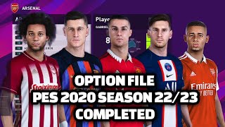 PES 2020  OPTION FILE PES 2020 SEASON 2223 PS4 PS5 COMPLETED [upl. by Naples]