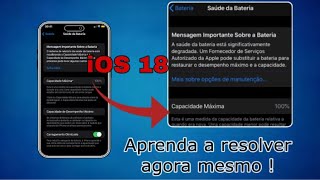 Simples de resolver mensagem importante sobre a bateria do iPhone com a saúde 100 [upl. by Inot]