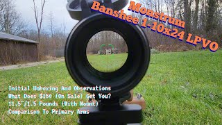 Monstrum Banshee 110x24 Low Power Variable Optic  How Does It Stack Up And What Does It Offer [upl. by Saucy629]