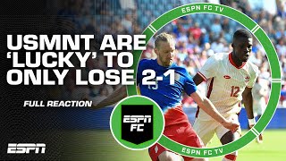 FULL REACTION USMNT falls to Canada Theyre LUCKY it was ONLY 21  Keller  ESPN FC [upl. by Parnas]