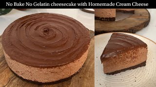 No Bake Homemade Cream Cheese से बना Nutella Cheesecake  No Gelatin No Eggs Chocolate Cheesecake [upl. by Callida]