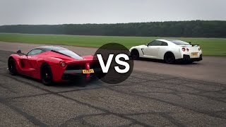 Ferrari LaFerrari Vs Nissan GTR Drag Race  DRAGINFO [upl. by Kaylyn391]