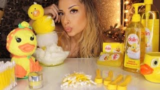 SARI YİYECEKLER YEDİM  ŞAMPUAN KULAK ÇUBUĞU BANYO KÖPÜĞÜ CİVCİV TÜRKÇE ASMR  YELLOW FOOD [upl. by Angelina]