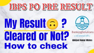 IBPS PO Pre Result Out  My Result 🙁  Cleared or Not ibps result [upl. by Ahselat580]