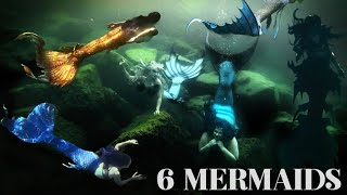 6 MERMAIDS SWIM AROUND BOULDERS underwater  ft Mermaid Cetea themagiccrafter [upl. by Delanos614]