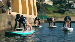 Pilates on an Stand up Paddling SUP board [upl. by Eerol]