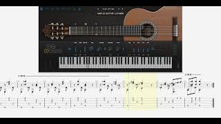 Aguado D  Etude No 11  Classical Guitar Tabs for beginners [upl. by Milak]