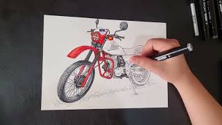 Speed Drawing  Honda Xlx 250r [upl. by Yevre]