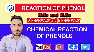 Chemical reaction of phenol  electrophilic substitution reaction of phenol [upl. by Froehlich]