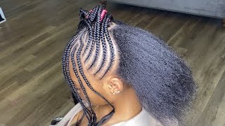 Braided Updo w Bangs Using Esha Slick n Slay Edge amp Braid Gel [upl. by Fortier272]