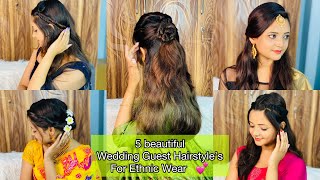 Wedding Guest Hairstyles  5 Different Hairstyles for Ethnic Wear  The Sumedha 👑 [upl. by Anallise995]