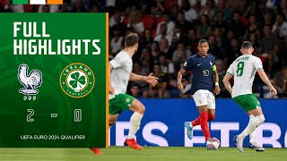 HIGHLIGHTS  France 20 Ireland  UEFA Euro 2024 Qualifier [upl. by Gapin]