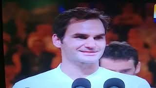 Roger Federers emotional speech at Australian Open 2018 [upl. by Larochelle550]