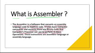 PPS 17  What is Assembler  C language Tutorial [upl. by Lonergan]