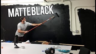 Painting my wall MATTE BLACK OFFICE PROGRESS [upl. by Konstantine]