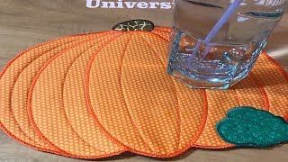 Kreative Kiwi Machine Embroidery In the Hoop ITH pumpkin placemat💕 [upl. by Sachiko]