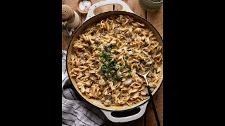 Ground Beef Stroganoff 🍽️ recipe fallrecipe dinnerideas [upl. by Urion]