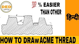 HOW TO DRAW ACME THREAD [upl. by Hars956]