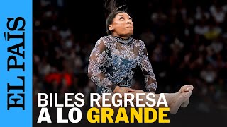 JUEGOS OLÍMPICOS  Simone Biles regresa en París a la competición olímpica y deja un gran momento [upl. by Nirrac]