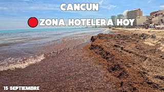 CANCUN HOY LLEGA SARGAZO A ESTA PLAYA  15 SEPTIEMBRE 2024 [upl. by Stewardson]