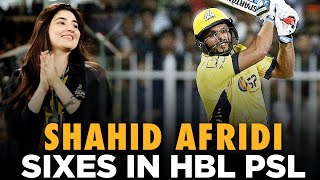 Shahid Afridi Sixes In PSL  HBLPSL  MB2L [upl. by Ardnuahsal]