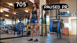 Road to 800 Deadlift Day 11  705 Paused PR [upl. by Ycnan]