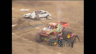 Monster Jam Indianapolis IN 2005 Fan Footage CreditKauffman Family Videos [upl. by Adnovoj]