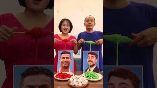 Ronaldo VS MrBeast  Noodles Eating Challenge thử thách Cuộn len [upl. by Htezil79]