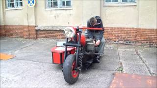 Motorrad mit 1 Zylinderwasserverdampfermotorwmv [upl. by Pearla217]