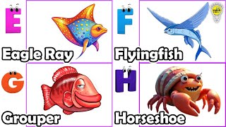 ABC Sea Animals song  Learn Alphabets  English and Animals for Kids  Alphabets Kids Song [upl. by Eatnohs]