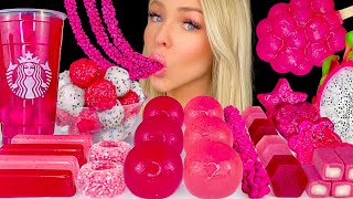 ASMR DRAGONFRUIT JELLY MUKBANG STARBUCKS DRAGONFRUIT DRINK NERD ROPES CANDY DRAGONFRUIT BOWL 먹방 [upl. by Pejsach]