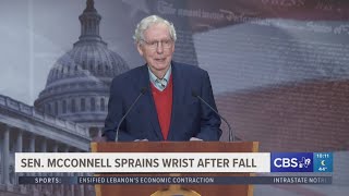 Senator Mitch McConnell sprains wrist after fall [upl. by Olva454]