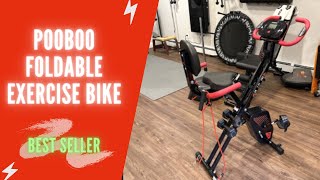 pooboo Foldable Exercise Bike Review amp Assembly 2021  pooboo Indoor Cycling Bike Magnetic Upright [upl. by Aneras]