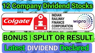 Wipro Stock Bonus  IRFC Share News • Stocks Declared High Dividend Bonus amp Split With Ex Dates [upl. by Lorianna]