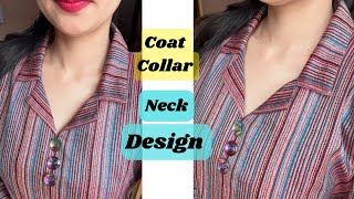 Ladies Coat Collar Neck cutting and Stitching  कोट कॉलर नेक डिज़ाइन [upl. by Octavie]