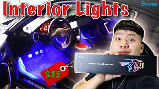 35 Car Interior LED Lights Install Govee LED Lights [upl. by Cristian]