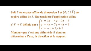 comment déterminer les éléments caractéristiques dune application affine [upl. by Marya]