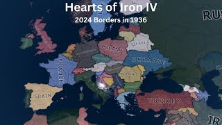 WW2 2024 Borders in 1936  HOI4 Timelapse [upl. by Ekeiram]