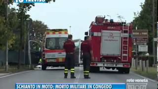 TREVISO TG  14082015  SCHIANTO IN MOTO MORTO MILITARE IN CONGEDO [upl. by Dulcea]