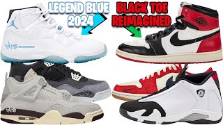 AIR JORDAN 11 LEGEND BLUE COLUMBIA 2024 AJ 1 BLACK TOE REIMAGINED AJ 1 LOW HOWARD  MORE [upl. by Annaej144]