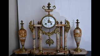 French Ormolu Portico Clock garniture Bonnet amp Pottier Paris 19th C  for sale on EBAY OldVases [upl. by Tyrrell893]