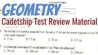 Geometry  Cadetship Test Review Material Mathematics part2 [upl. by Bethina]