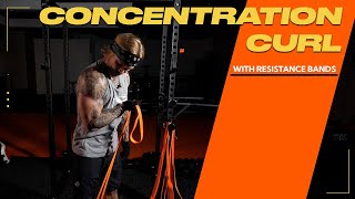 Resistance Bands Arm Exercise Concentration Curls for Biceps [upl. by Aihsekin780]