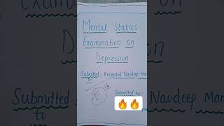 Mental Status Examination on Depressionmental health nursingbsc nursingbscnursing nursingsecrets [upl. by Mcdonald49]